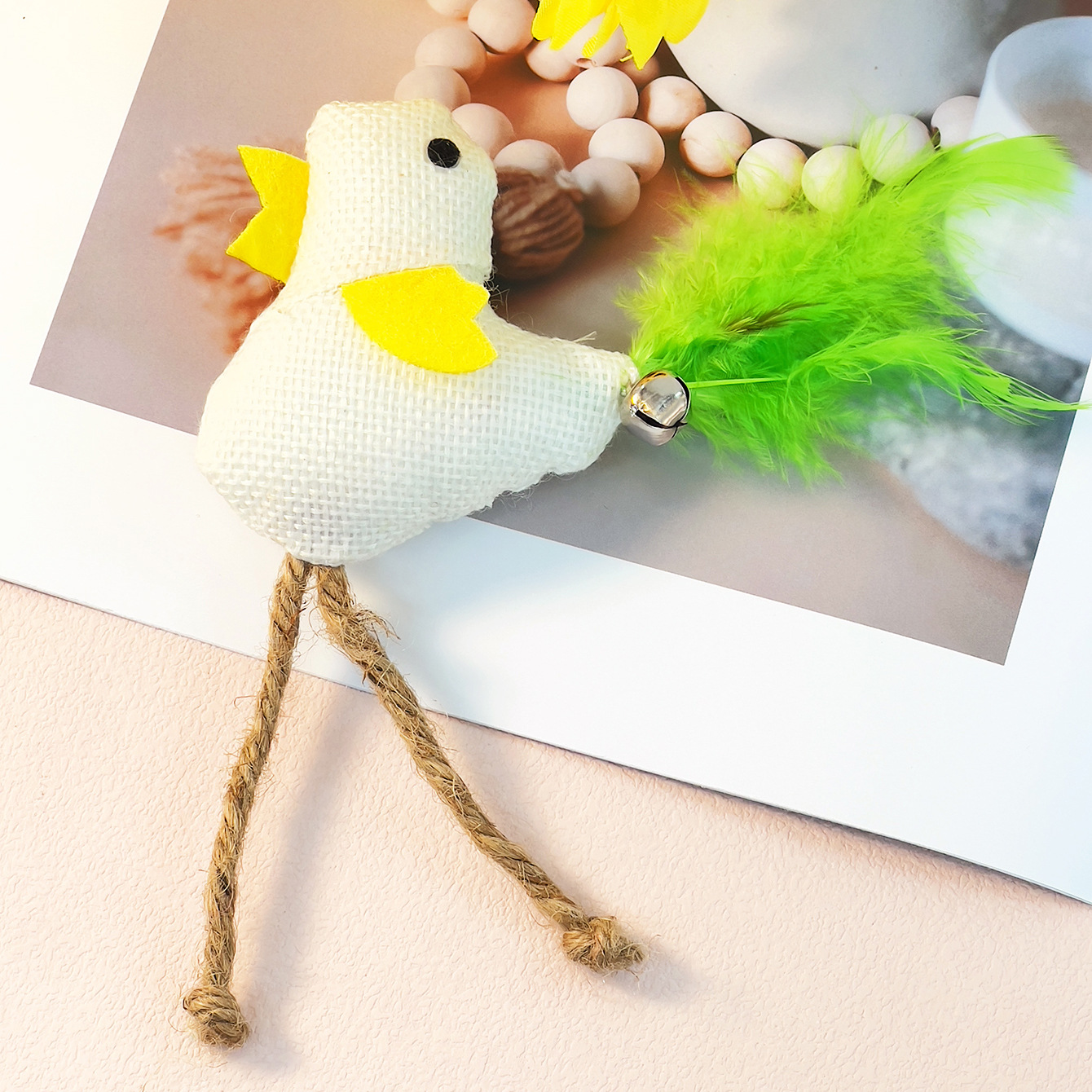 Furry Feathered Bell Chirping Chicken Toy