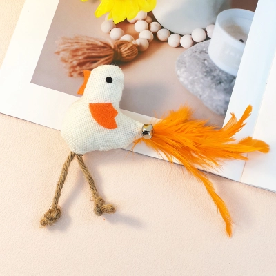 Furry Feathered Bell Chirping Chicken Toy 02