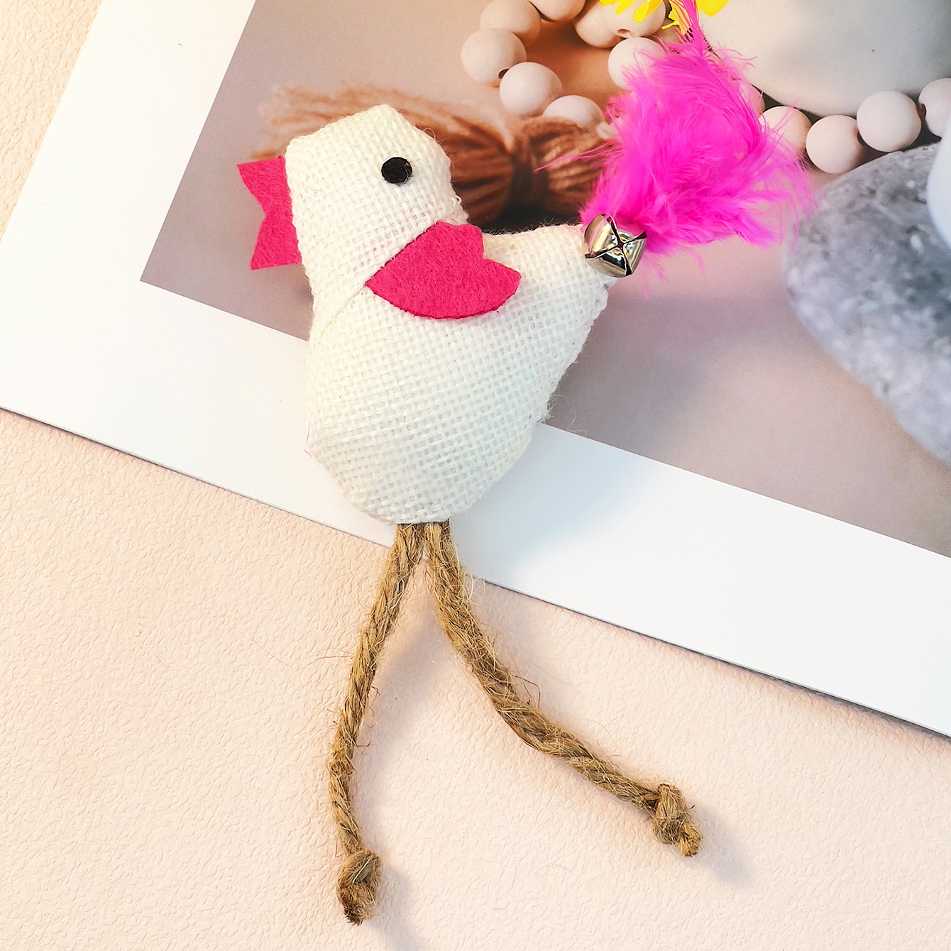 Furry Feathered Bell Chirping Chicken Toy