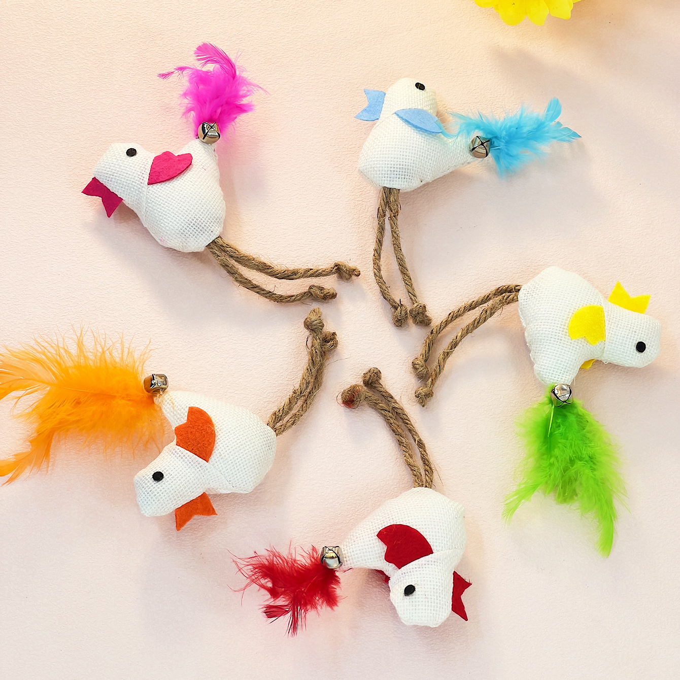 Furry Feathered Bell Chirping Chicken Toy