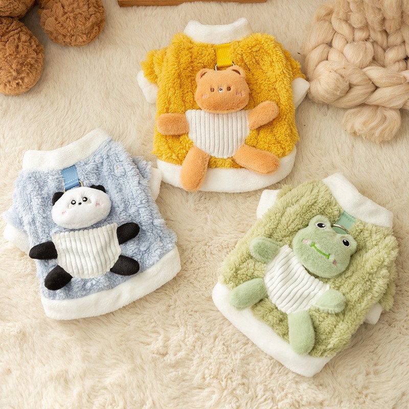 Cute Cartoon Pocket Pet Coat with Leash