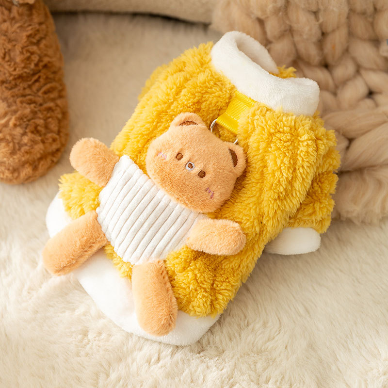 Cute Cartoon Pocket Pet Coat with Leash