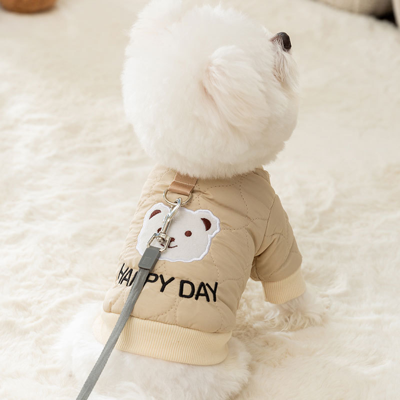 Cute Bear Traction Two legged Cotton Pet Coat