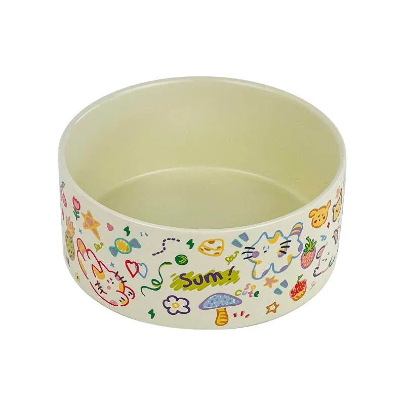 Graffiti Pet Bowl Ceramic Healthy Bowl