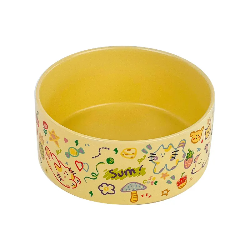 Graffiti Pet Bowl Ceramic Healthy Bowl