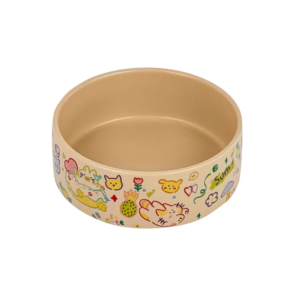 Graffiti Pet Bowl Ceramic Healthy Bowl