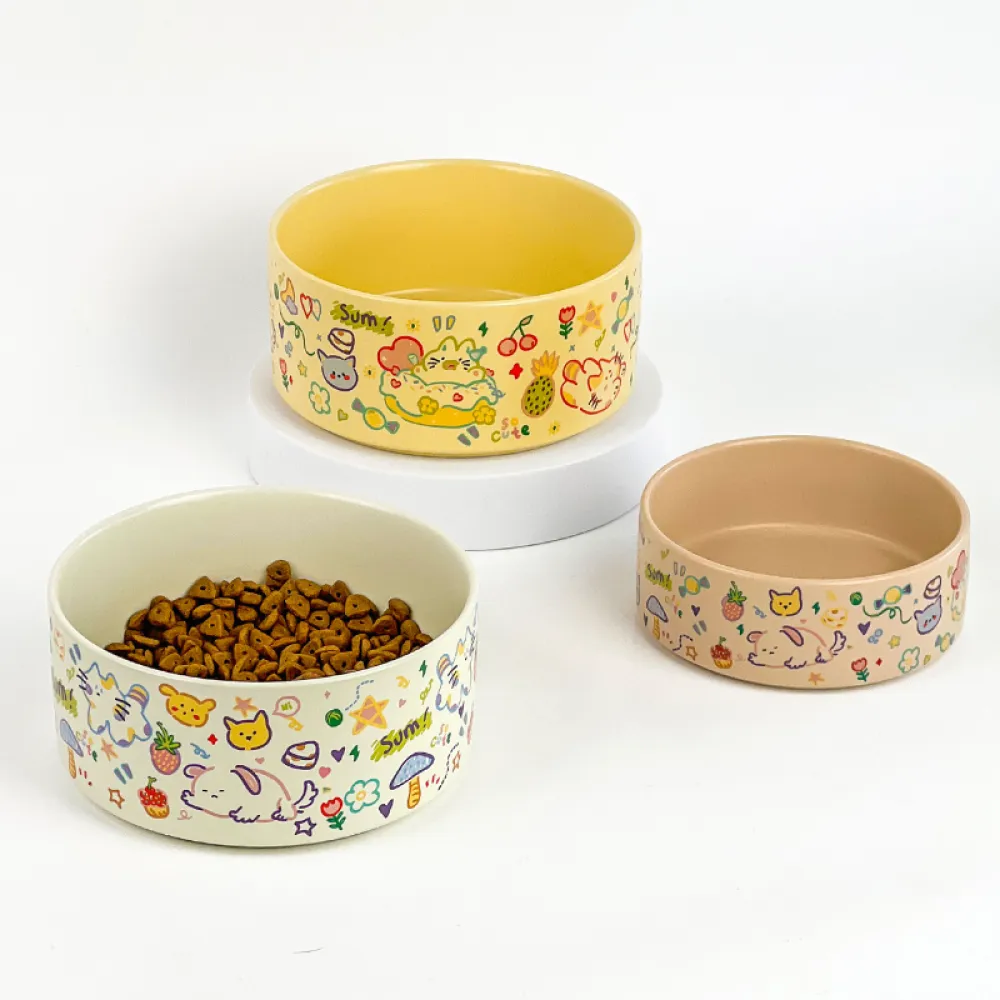 Graffiti Pet Bowl Ceramic Healthy Bowl