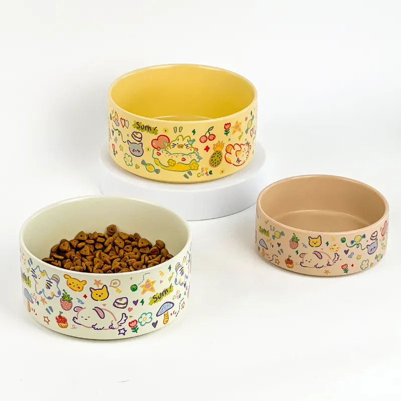 Graffiti Pet Bowl Ceramic Healthy Bowl