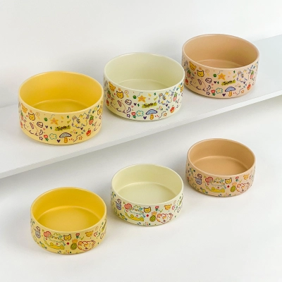 Graffiti Pet Bowl Ceramic Healthy Bowl 01