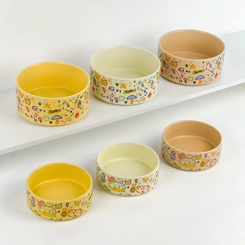 Graffiti Pet Bowl Ceramic Healthy Bowl