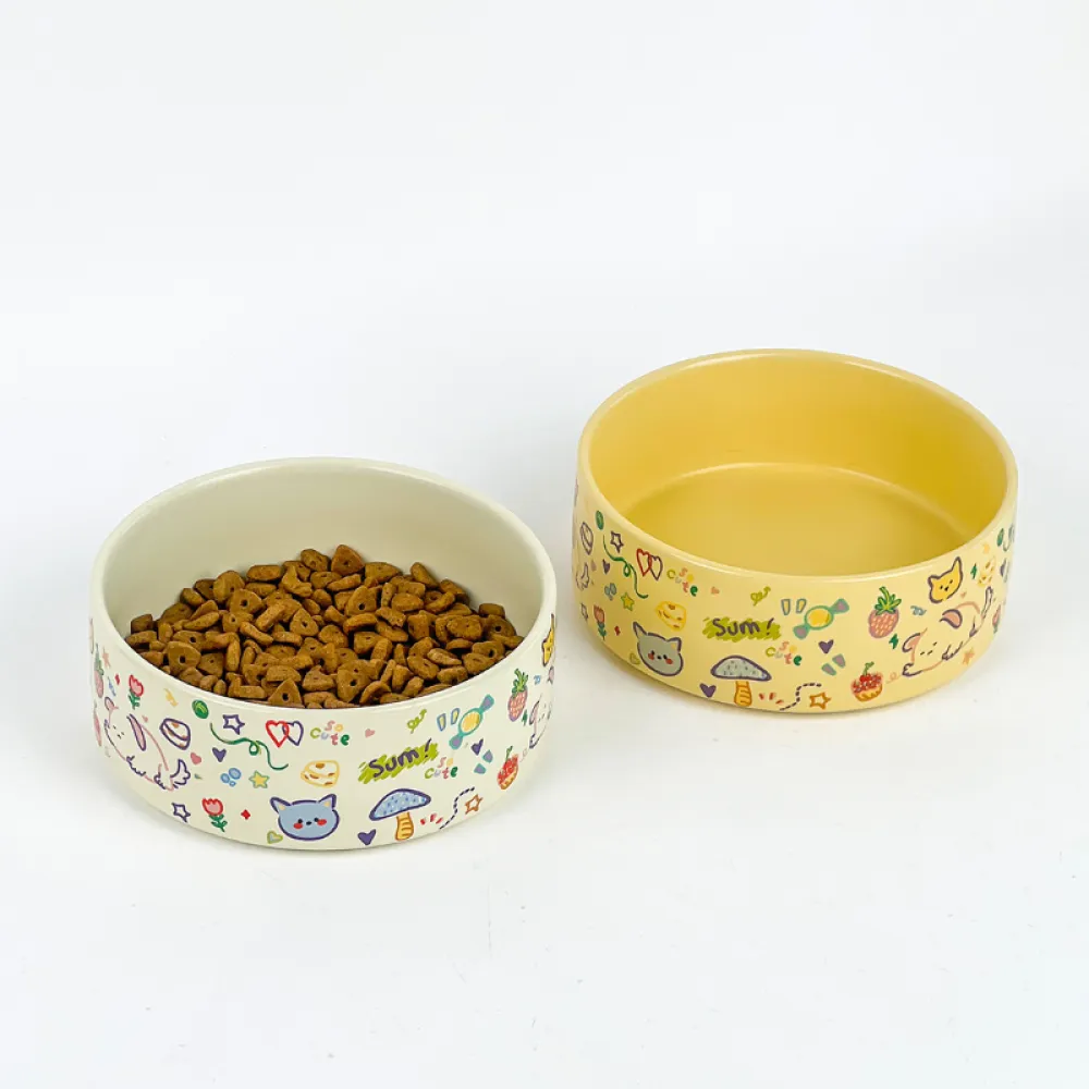 Graffiti Pet Bowl Ceramic Healthy Bowl