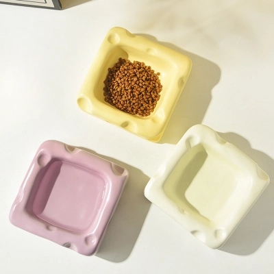 Cute Ceramic Cheese shaped Pet Bowl 01