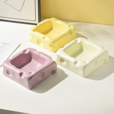 Cute Ceramic Cheese shaped Pet Bowl 02
