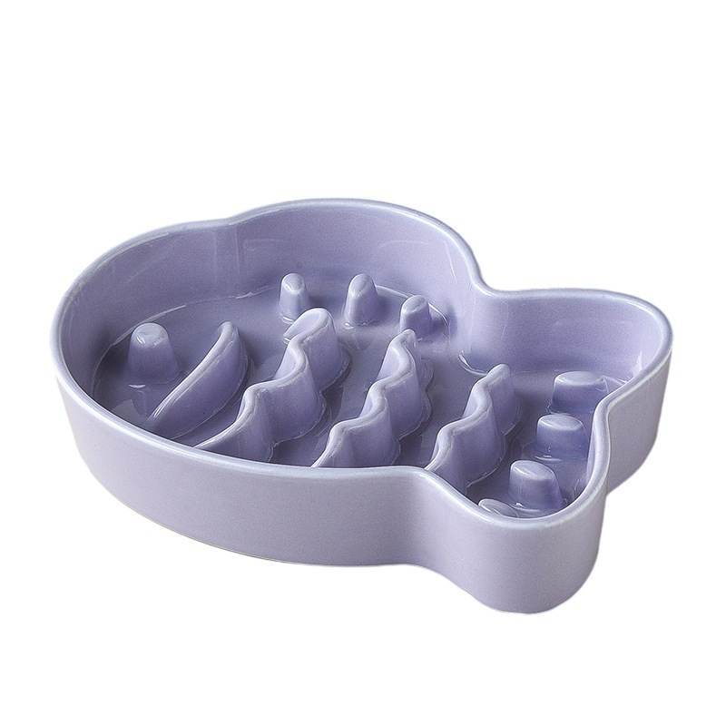Slow eating Fish shaped Pet Bowl