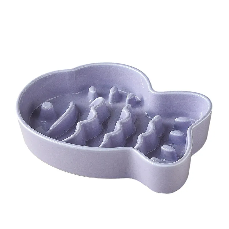 Slow eating Fish shaped Pet Bowl