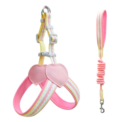 Pet Adjustable Chest Harness Leash Set 02