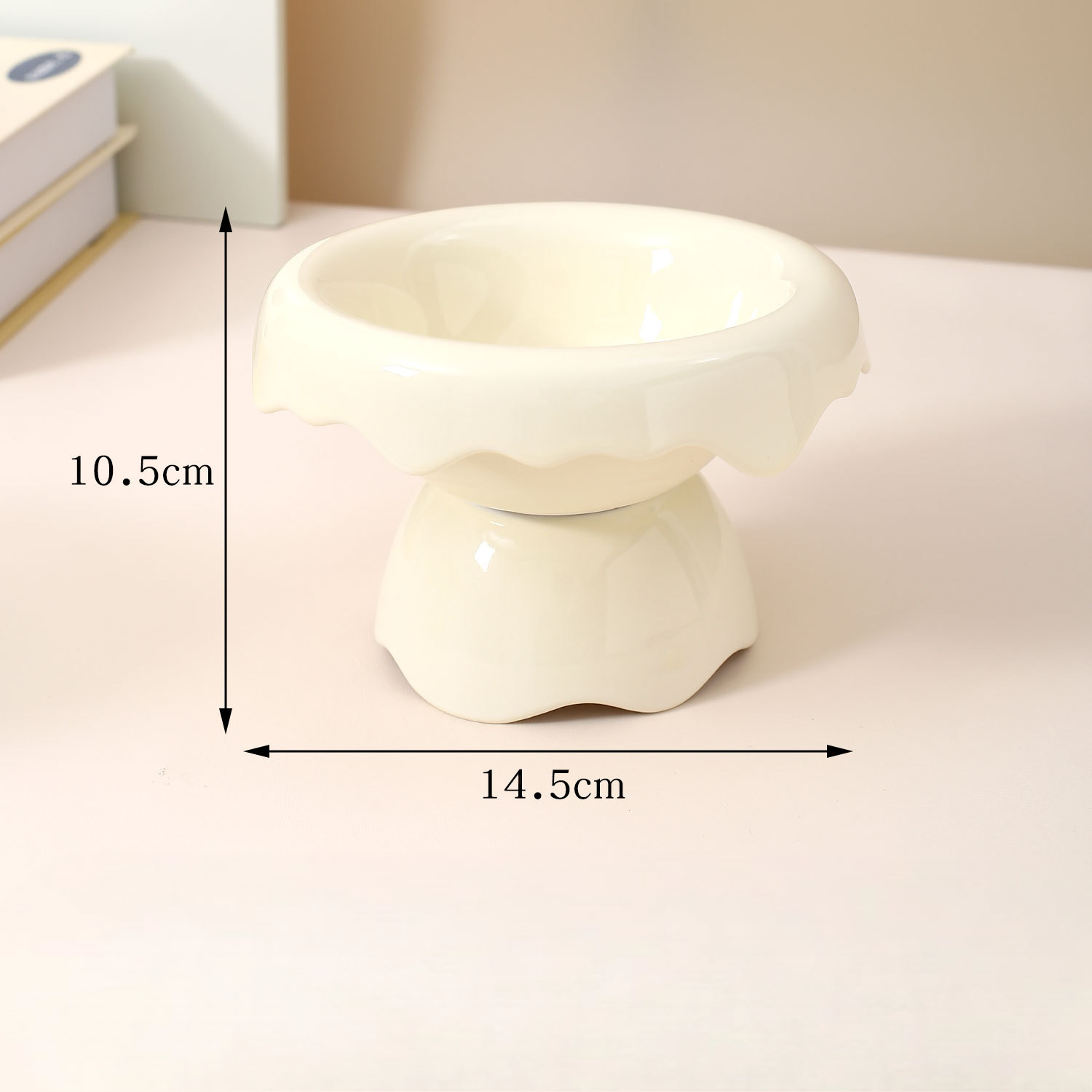 Petal Ceramic High foot Pet Bowl