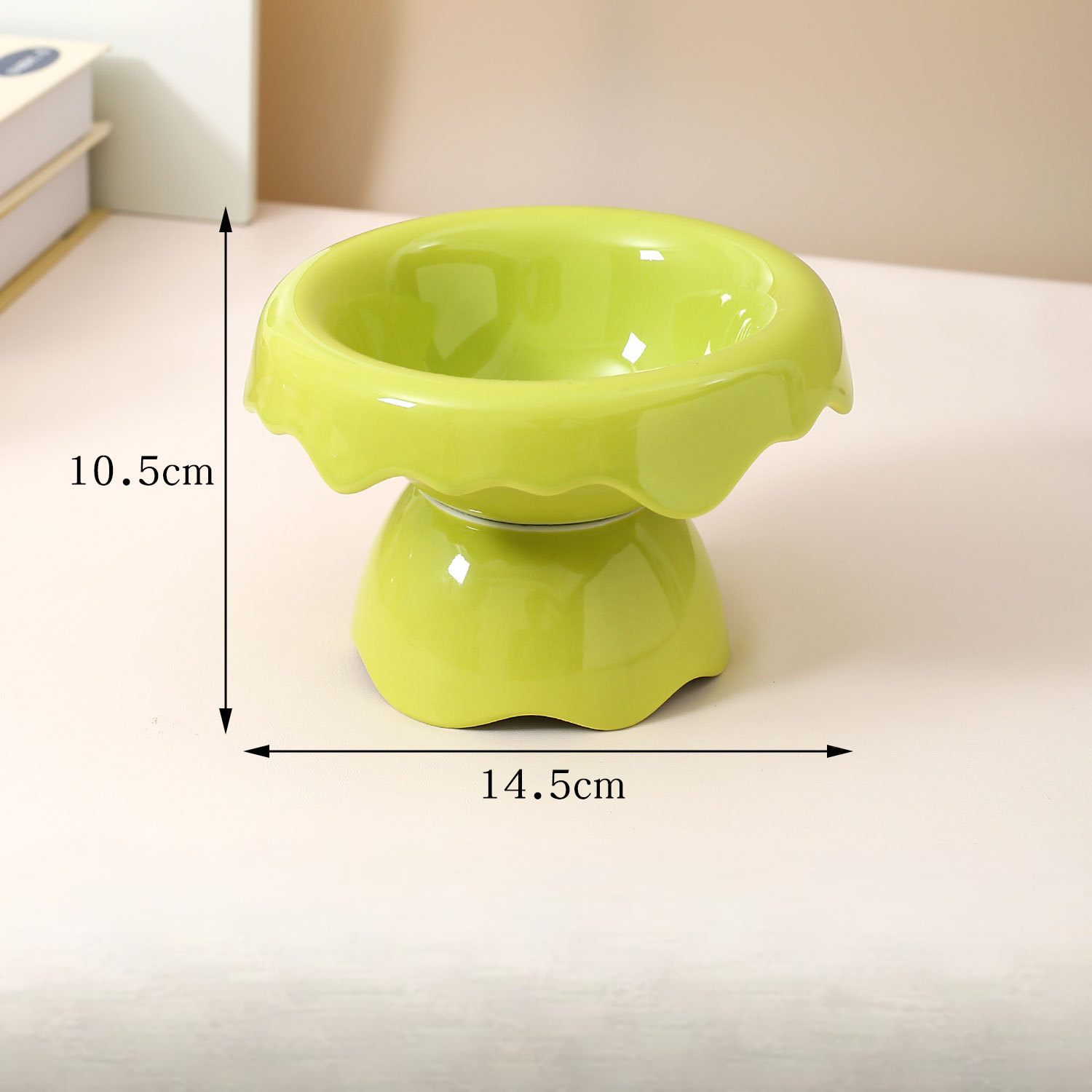 Petal Ceramic High foot Pet Bowl