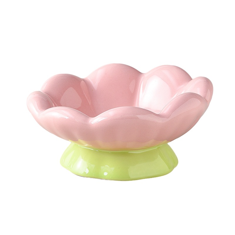 Tulip shaped High leg Ceramic Pet Bowl