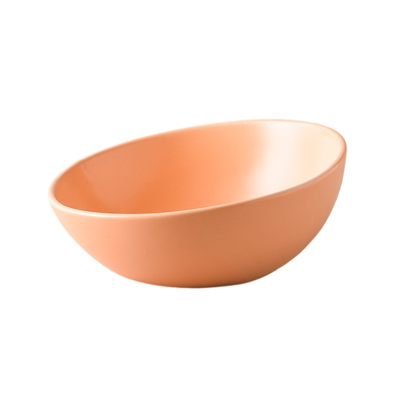 Sloped Ceramic Pet Bowl for Comfortable Feeding