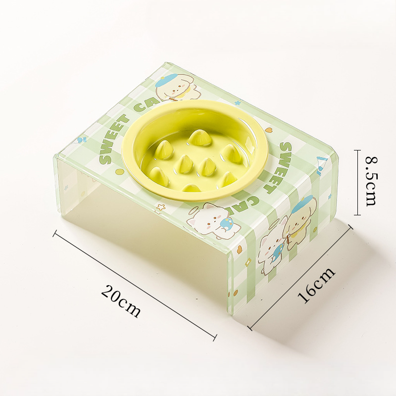 Slow feeding Ceramic Cat Bowl with Bowl