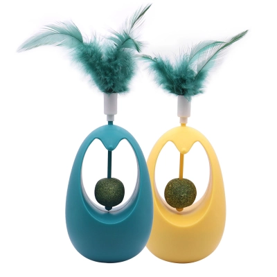 Self-entertaining Feather Cat Wand Toy for Cats 02
