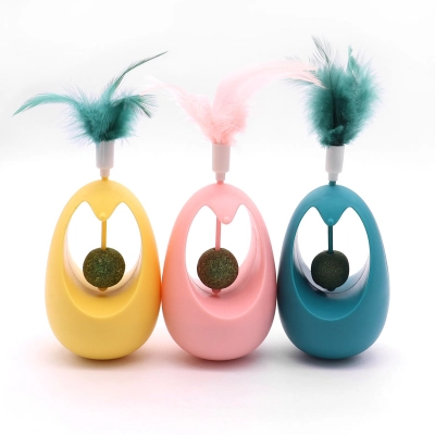 Self-entertaining Feather Cat Wand Toy for Cats 01