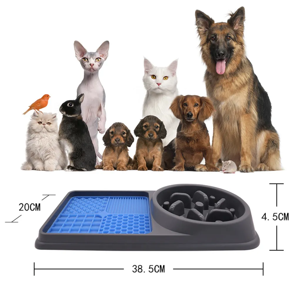 Dual-purpose Pet Slow eating Licking Plate