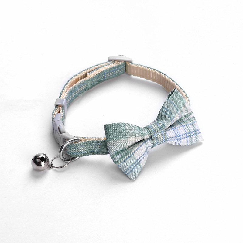 Plaid Bow Cat Collar