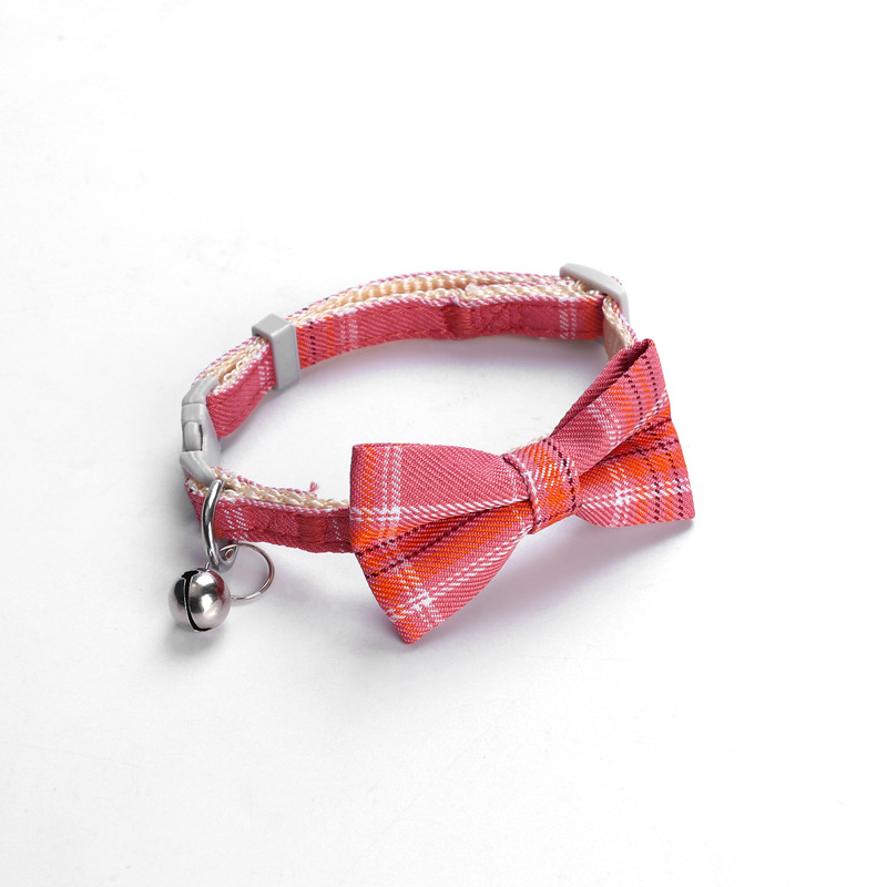 Plaid Bow Cat Collar
