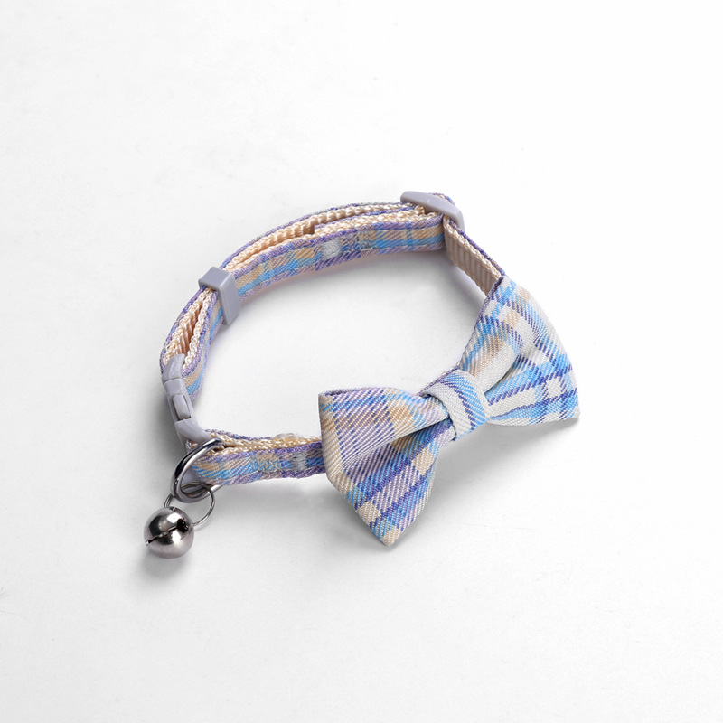 Plaid Bow Cat Collar