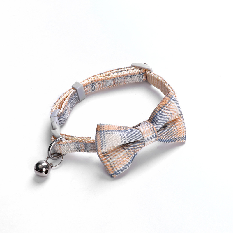 Plaid Bow Cat Collar
