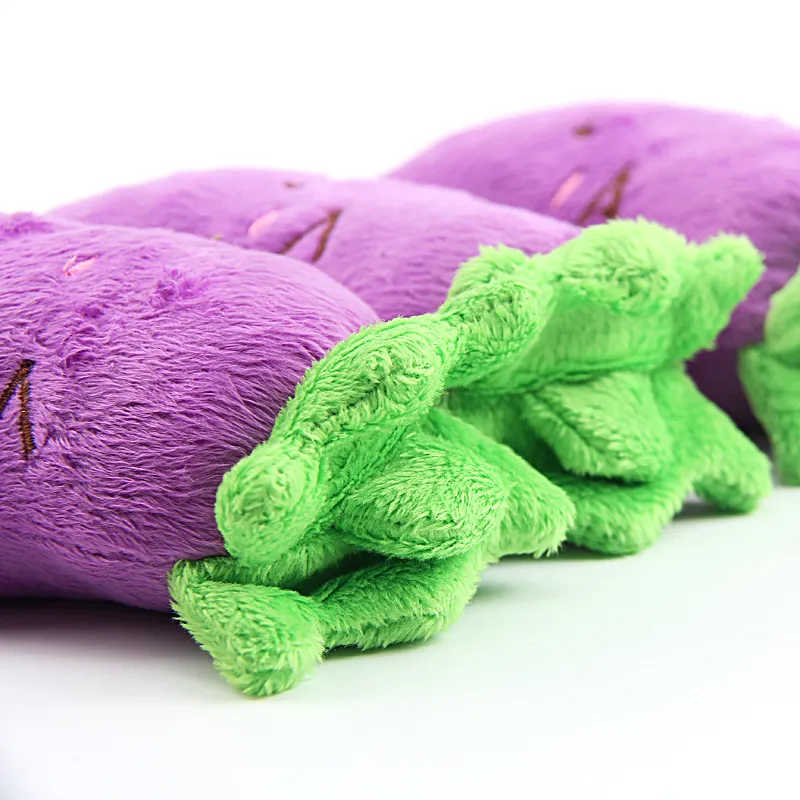 Cute Eggplant Squeaky Pet Plush Toy