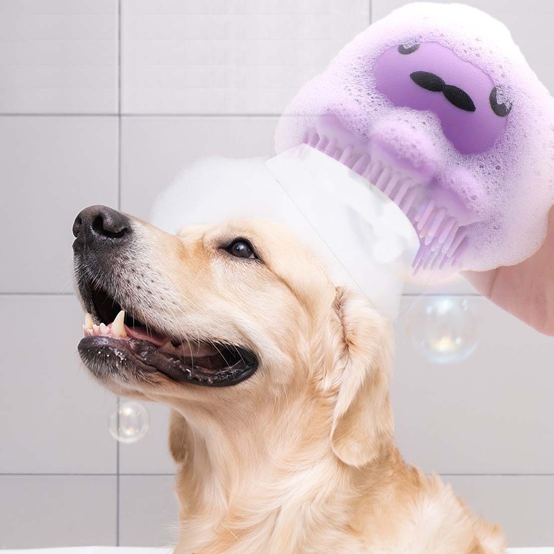 Silicone Pet Bath Brush with Built in Shampoo