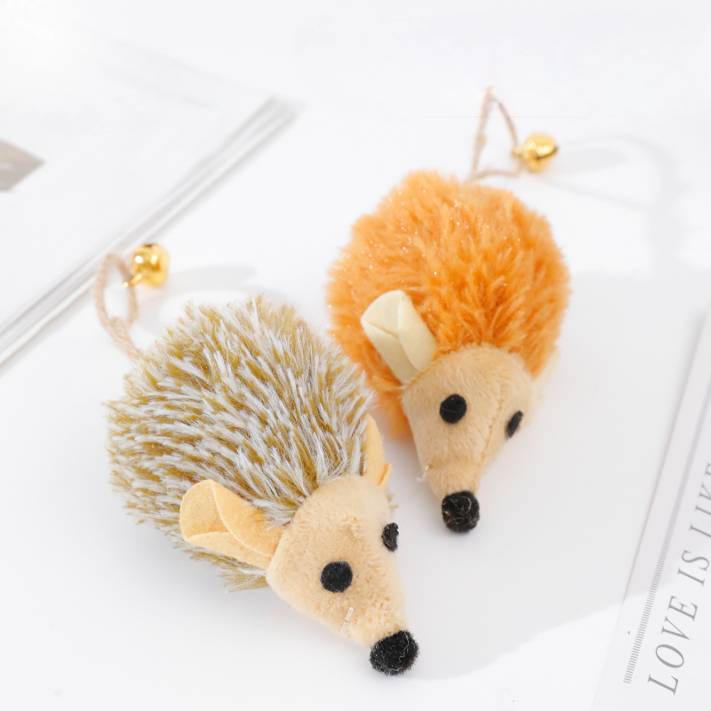 Plush Hedgehog Cat Teaser Toy
