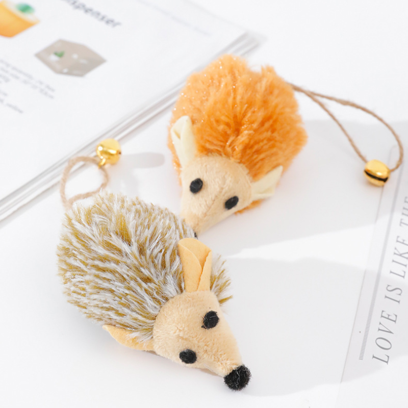 Plush Hedgehog Cat Teaser Toy