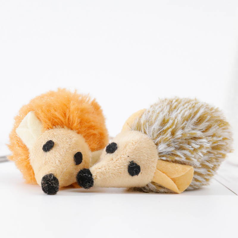 Plush Hedgehog Cat Teaser Toy