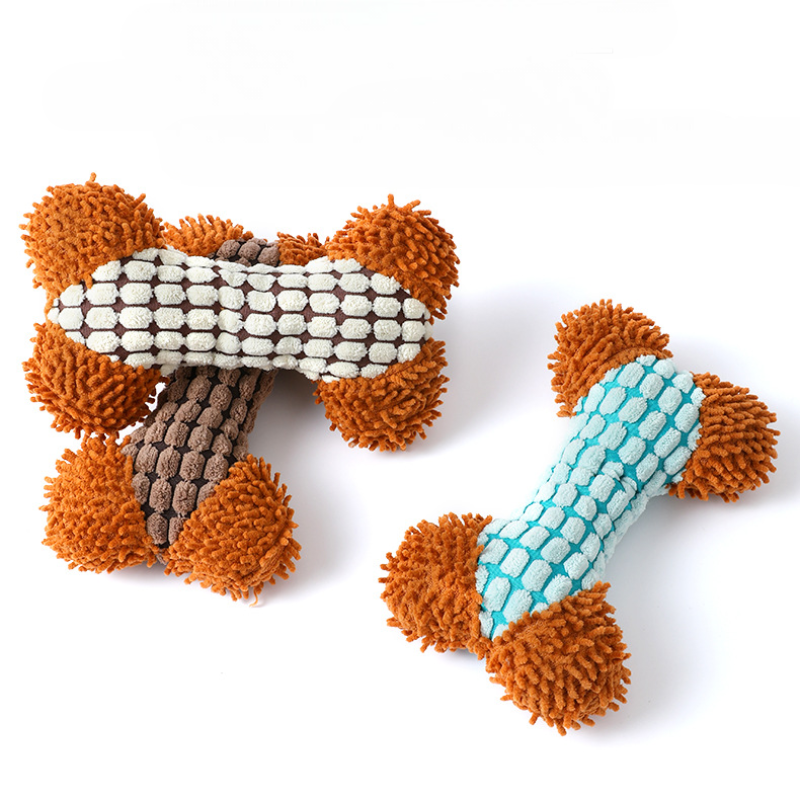 Plush Squeaky Bone Dog Toy