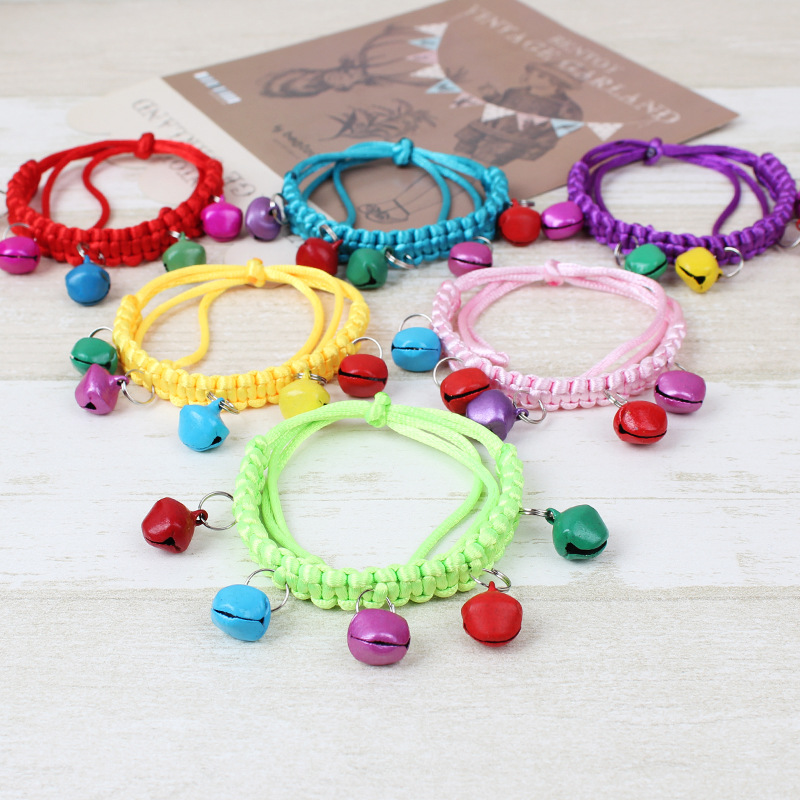 Colorful Braided Cat Collar Set