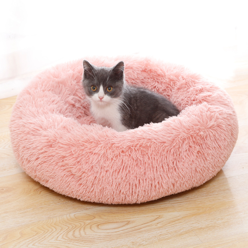 Plush Round Cat Bed Set