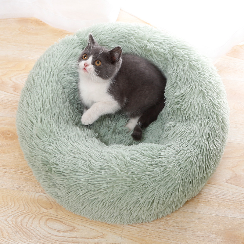 Plush Round Cat Bed Set