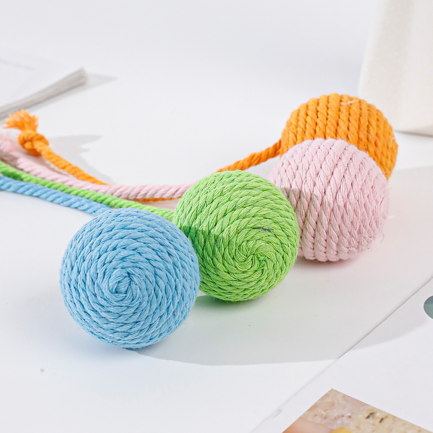 Macaron Cotton Rope Cat Toy
