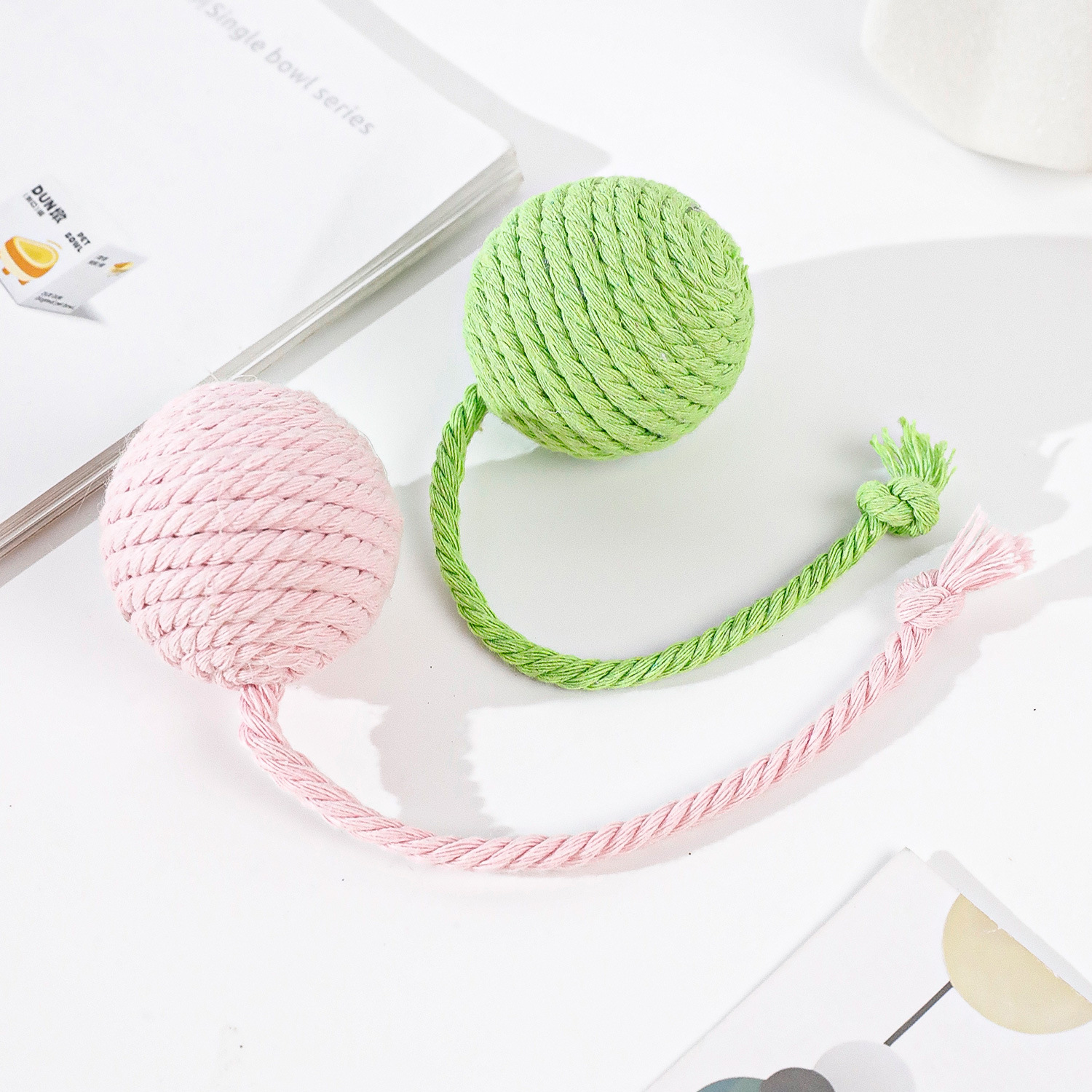 Macaron Cotton Rope Cat Toy