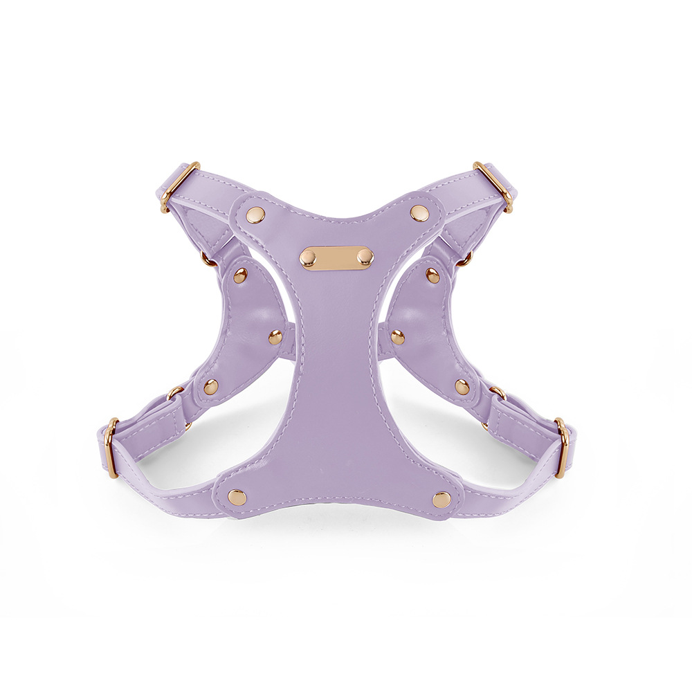 Soft Leather Dog Harness Leash Set
