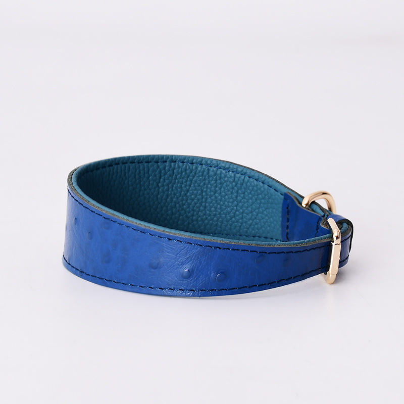Ostrich Grain Leather Dog Collar