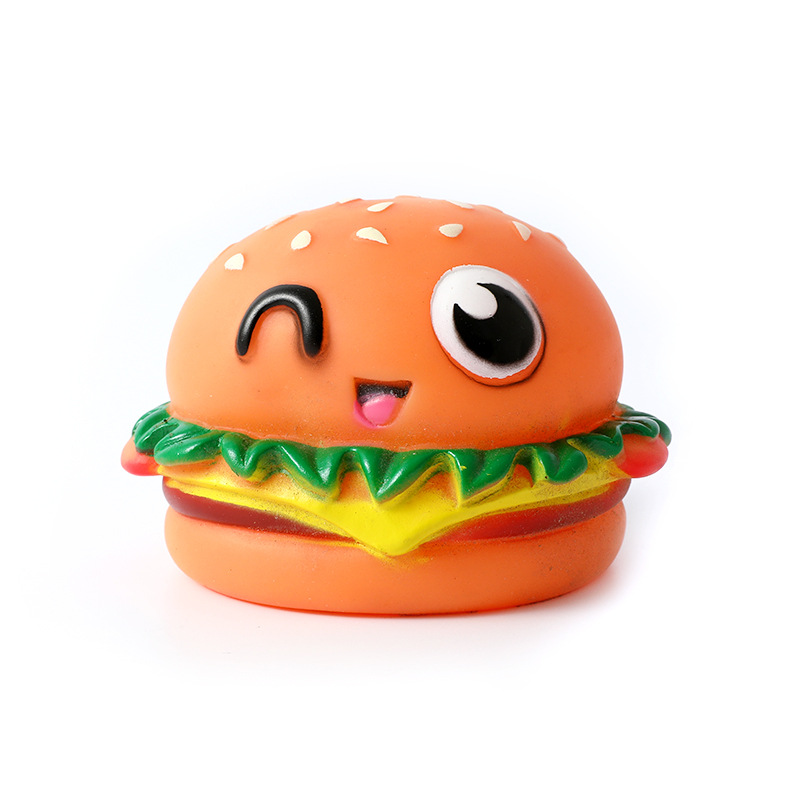 Squeaky Hamburger Dog Toy