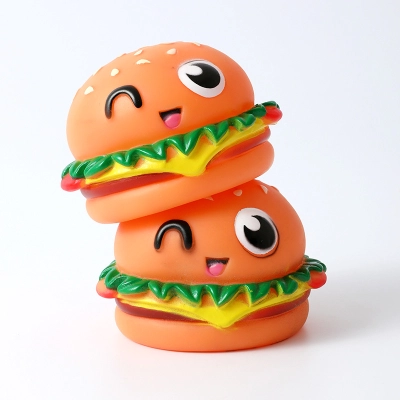 Squeaky Hamburger Dog Toy 02