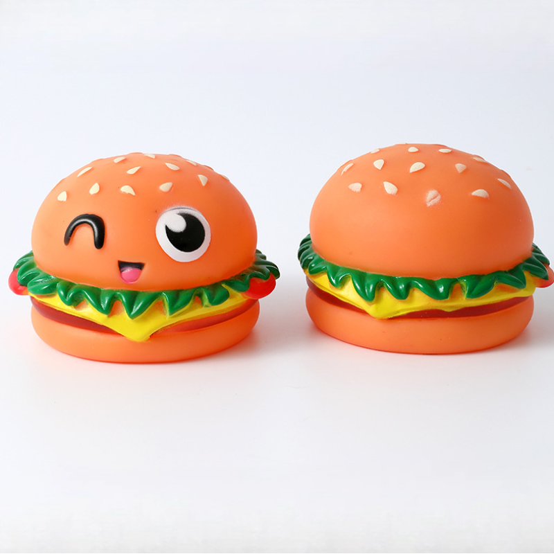 Squeaky Hamburger Dog Toy