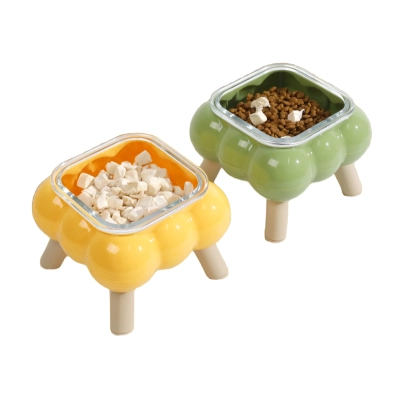 Bubble Glass Elevated Cat Bowl 01