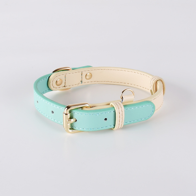 Genuine Leather Dog Collar Set